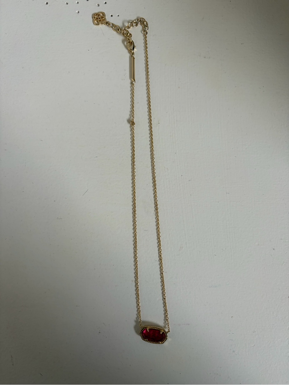 Kendra Scott Gold Necklace with Red Pendant